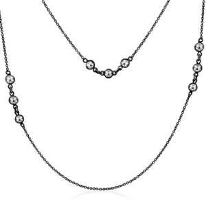 Rock & Divine Dusk Collection New Moon 36" Necklace in 18K blackened Gold